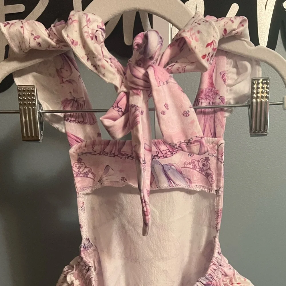 Pete & Lucy Princess Dancer Tie Tank Ruffle Romper NWT 3-6 months